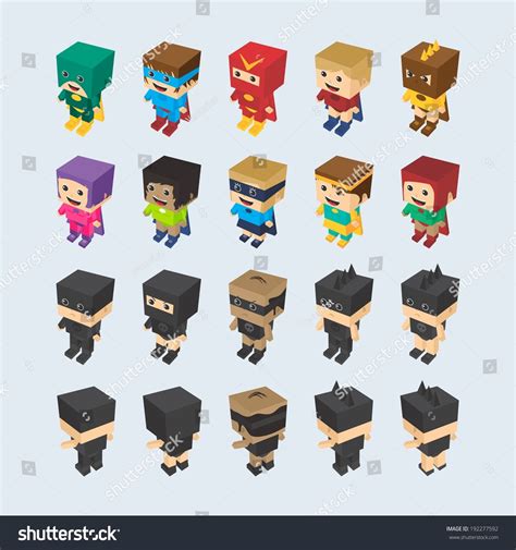 Block Cartoon Isometric Character Stock Vector (Royalty Free) 192277592 ...