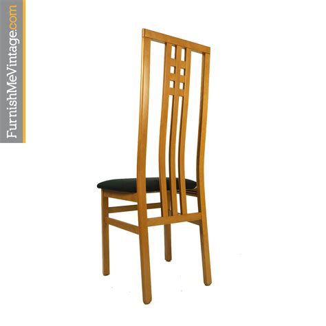 High Back Frank Lloyd Wright Style Modern Italian Cherry Dining Chairs