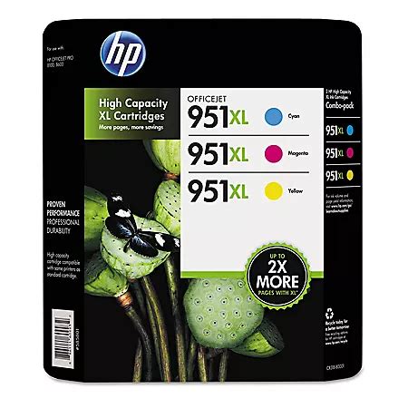 HP 951XL High Yield Original Ink Cartridge, Cyan/Magenta/Yellow, 3 Pack ...