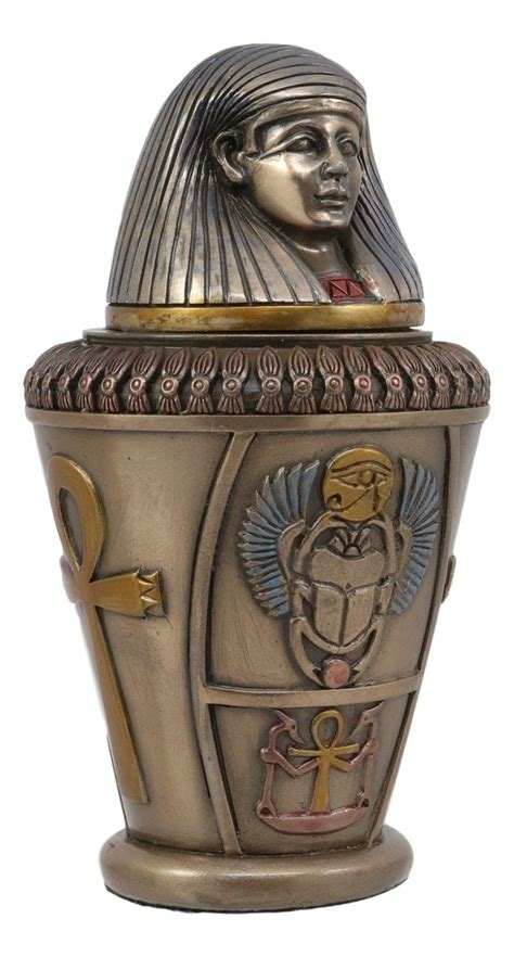 This exotic Imsety Canopic Jar measures approximately 5.5"Tall and 3 ...