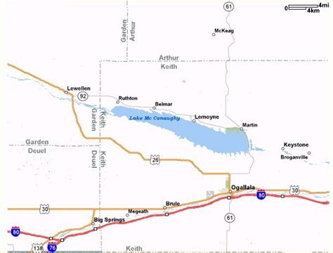 Map Of Lake Mcconaughy Nebraska - College Map