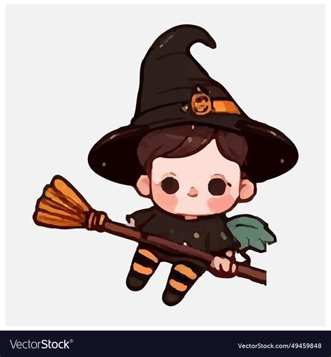 Halloween cute baby witch file Royalty Free Vector Image