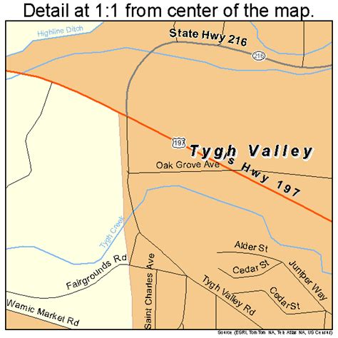 Tygh Valley Oregon Street Map 4175500