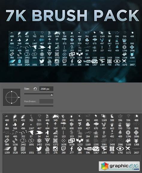 7k Photoshop Brush Pack » Free Download Vector Stock Image Photoshop Icon