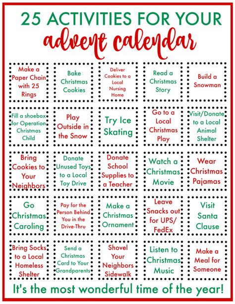 25 Service + Family Fun Activities for Your Advent Calendar {Plus, a ...