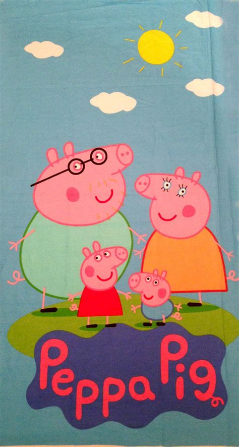 Peppa Pig Small Panel Blue FABRIC L47 x W24