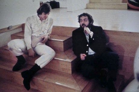 Stanley Kubrick and Malcolm McDowell behind the scenes while filming A ...