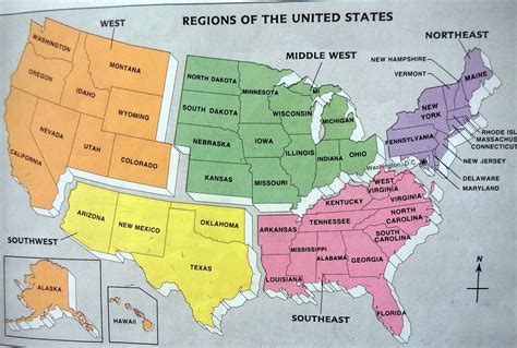 Regions Of The Us Labeled