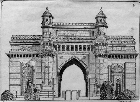 Gateway of Indian pencil sketch ️ by Tushar Suryawanshi☀️ #india # ...