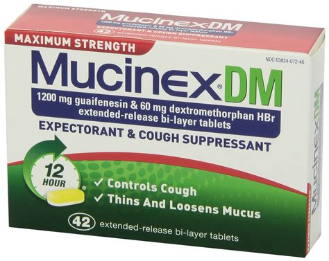 Cough Suppressant and Expectorant, Mucinex DM Maximum Strength 12 Hr ...