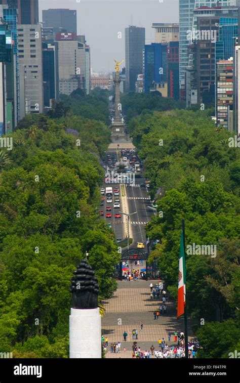 Aerial view of the Paseo de la Reforma, Mexico City, Mexico Stock Photo ...