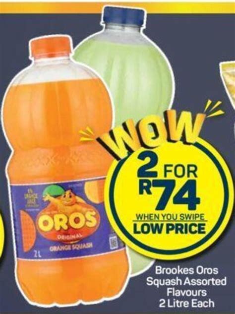 Brookes Oros Squash Assorted Flavours 2 Litre each offer at Pick n Pay