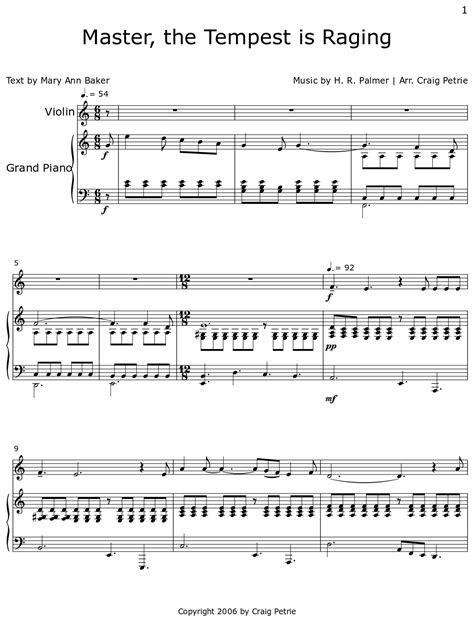 Master, the Tempest is Raging - Sheet music for Violin Lead, Piano