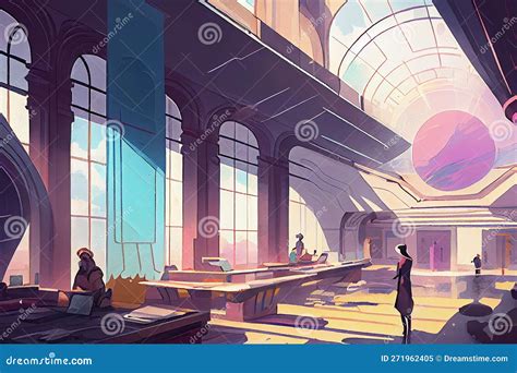 Futuristic School Building, Generative Ai Illustration. Futuristic ...