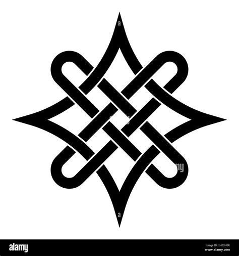 Quaternary celtic knot symbol choosing right path, knot sign of ...