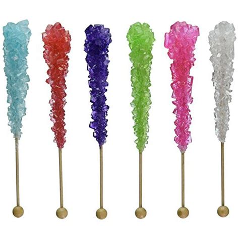 BAYSIDE CANDY ROCK CANDY CRYSTAL STICKS ASSORTED, WRAPPED 20 PIECES ...