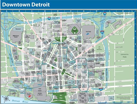 Detroit City Map Downtown - Dione Frankie