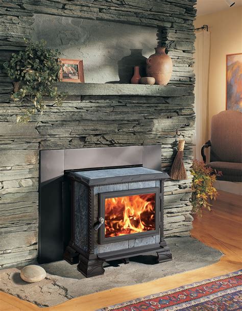 Stone and modern Wood Stove Surround, Wood Stove Hearth, Wood Burning ...