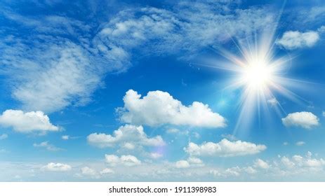 Sunny Background Blue Sky White Clouds Stock Photo 1911398983 ...