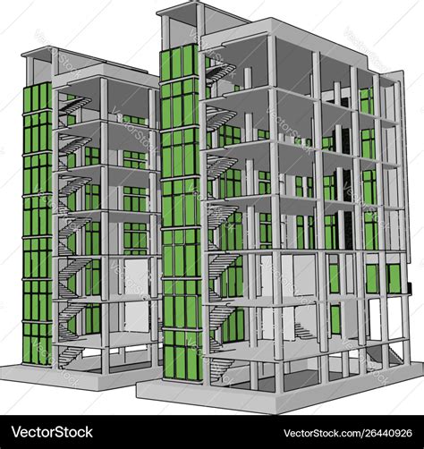 Unfinished building on white background Royalty Free Vector