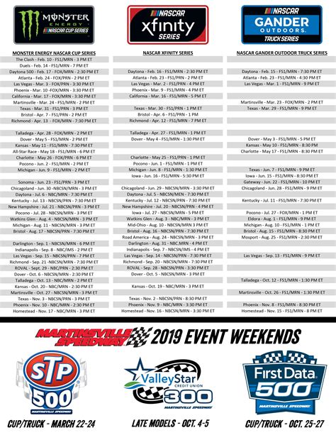 Printable 2022 Nascar Schedule - Season Schedule 2022