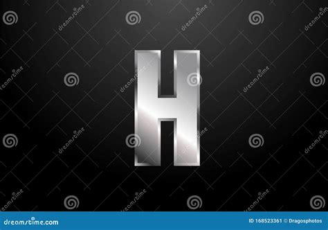 Silver Metal Alphabet Letter H Logo Icon Design Template Stock Vector ...