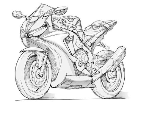 How to draw a motorbike with pencil step-by-step drawing tutorial