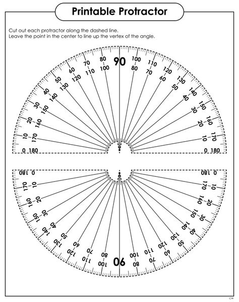 Printable 360 Degree Protractor | Protractor, Compass directions ...