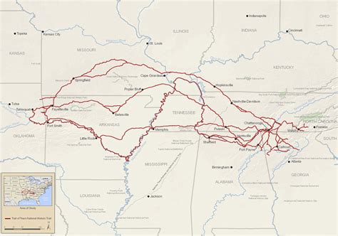 Trail of Tears Map - Encyclopedia of Arkansas