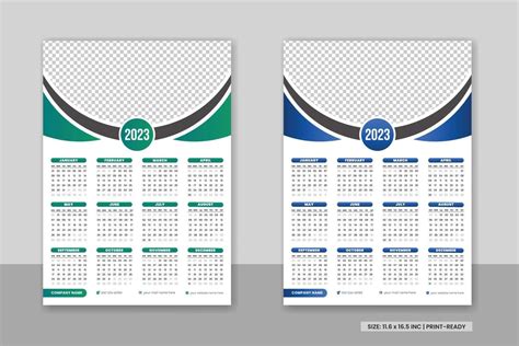 Modern wall calendar 2023 print template design and Colorful business ...