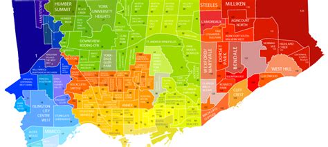 Map Of Toronto Neighbourhoods | Color 2018