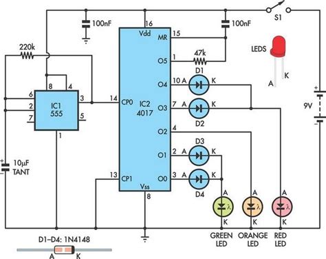 Traffic Lights For Model Cars Or Model Railways Circuit Diagram ...