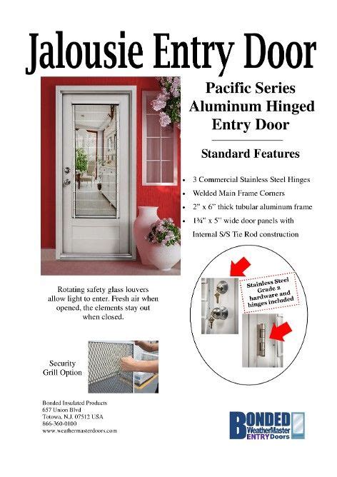 Aluminum Jalousie Entry Doors | Entry doors, Aluminum hinges, Glass louvers