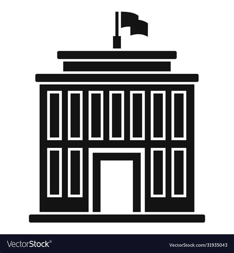 Institute building icon simple style Royalty Free Vector