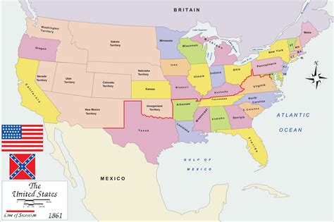 1861 Map Of The United States Of America - Map