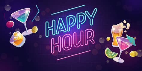 Free Vector | Cartoon happy hours background