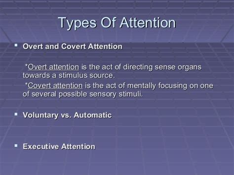 Psychology of attention