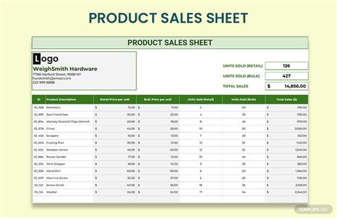 Product Sales Sheet Template in Pages, MS Word, Numbers, GDocsLink ...