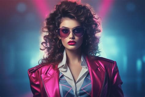 Premium AI Image | 80s fashion inspired background 80s retro nostalgic