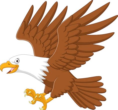 Premium Vector | Cartoon eagle flying on white background