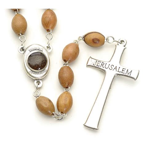 Rosary Holy Land olive wood 7x10mm | online sales on HOLYART.co.uk