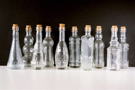 Decorative Clear Glass Bottles with Corks, 5" tall (Set of 10 ...