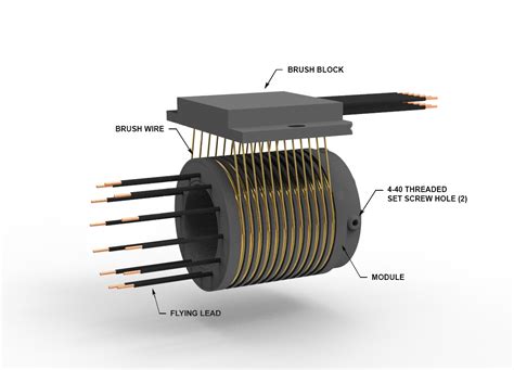 SR012 Low Voltage Slip Ring Separates by Rotary Systems, Inc.