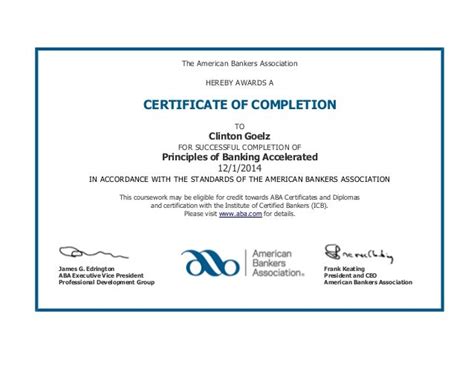 ABA Certificate