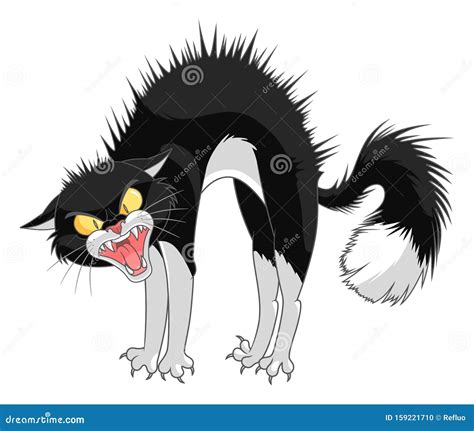 Angry cartoon cat stock vector. Illustration of aggression - 159221710