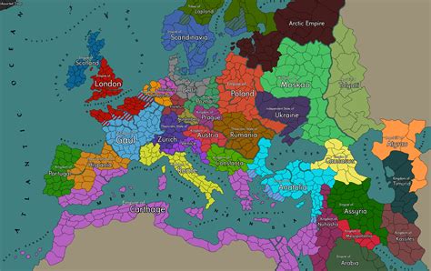 I made a alternate history Europe map [2285x1440] : imaginarymaps