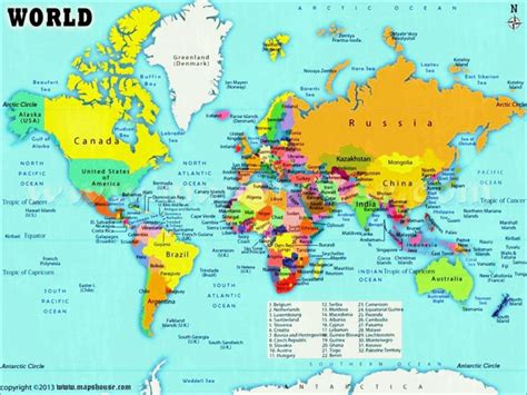 Free Printable World Map With Country Name List In Pdf | Images and ...