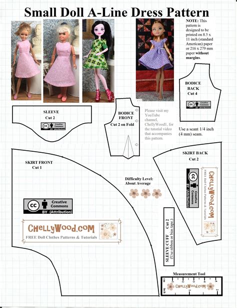 FREE #MonsterHigh #Dolls Dress Pattern @ ChellyWood.com - Free Doll ...