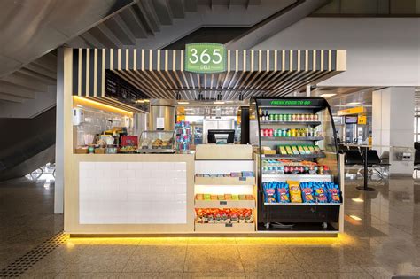 Hot selling kiosk food stalls airport shop with tiled surface