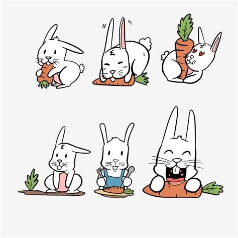 animals,rabbit,rabbit illustration,pet,sticker pack,sticker,white ...